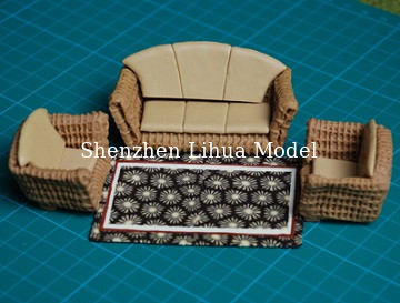 ceramic craft sofa---model scale sofa, architectural model materials,model furniture,1/25