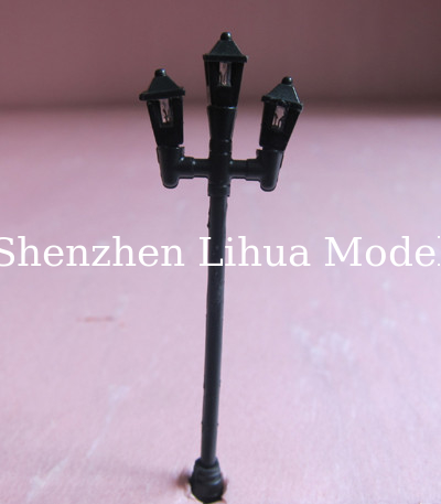 model lamp---plastic yard lamp ,scale lamp three head architectural model lamp, model materials