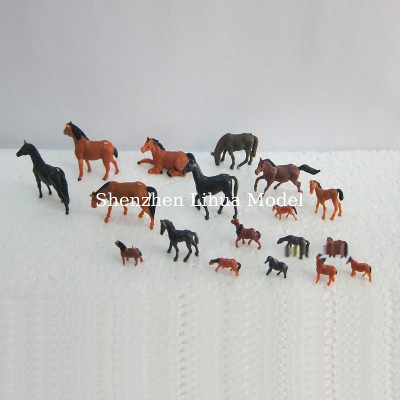 1:87 color horse---HO animal,painted horse, 1/87 horse,1:87 ABS horses,scale miniature horse