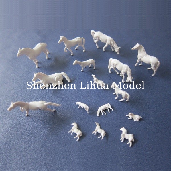 1:150 unpainted horse---model animals,white horse,architectural model material,HO figures