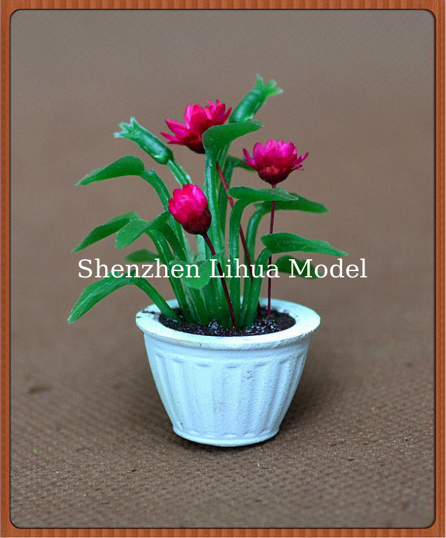 1:20model potted plant,model material,decoration fllower,artificial pot,1:25,3CM potted plant