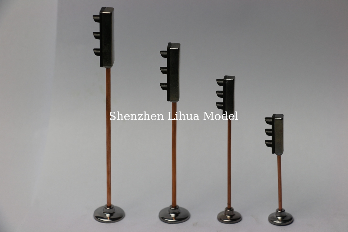 model Mini Traffic Light---3 aspect signal metal lamppost,model three aspect signal light,scale lights