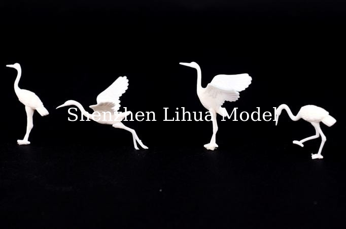 model white Red 1:50---crowned crane,1:20 model animal,unpainted model grus japone,G scale animals