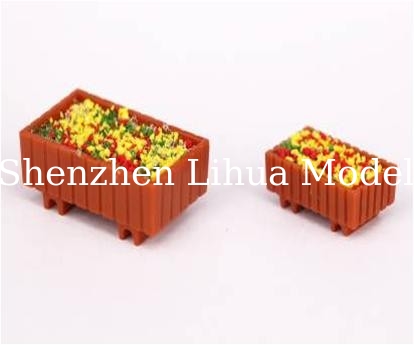 ABS Square rectangular flower beds---1:100model scale sculpture,plastic flower pots,model stuffs