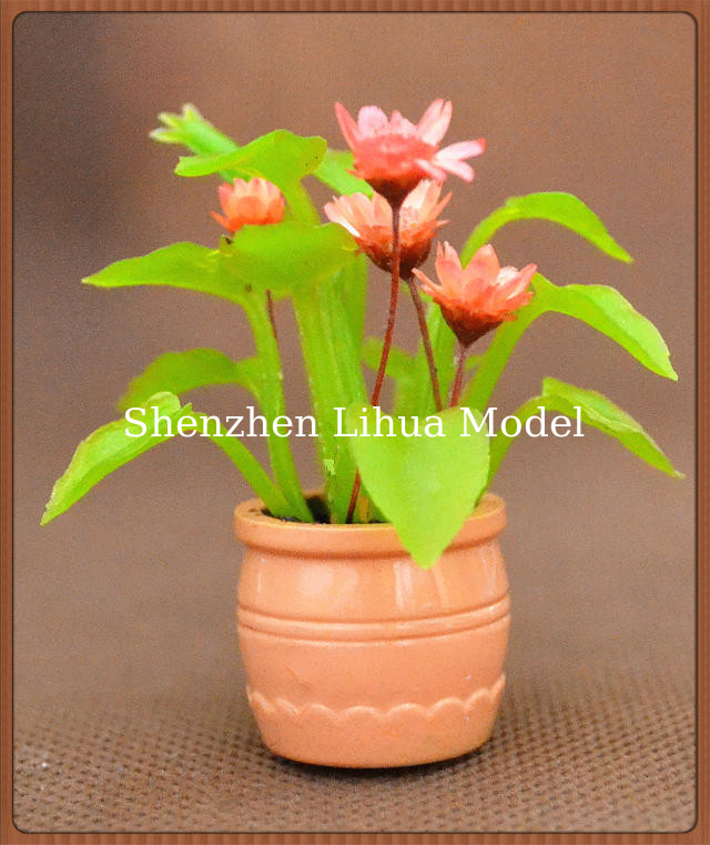 model potted plants,model doll house decration,decoration flower,artificial pot,G scale potted