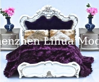European style bed-scale model 1:25 bed ,model furnitures, architectural model materials