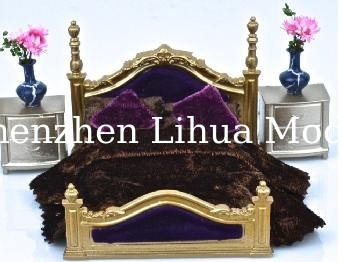European style bed,model accessories,scale model bed ,model furnitures, architectural model materials