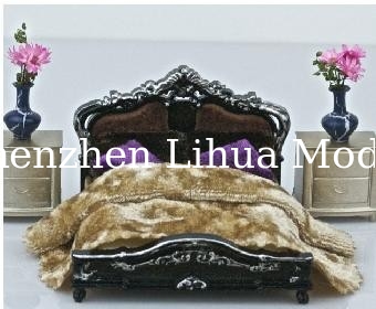 European style bed---scale model bed ,model furnitures, architectural model materials