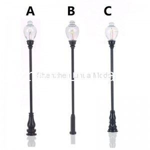 metal lamppost, 1:150 steel light post,scale yard lights,metal light,1:100 model lamppost,building light