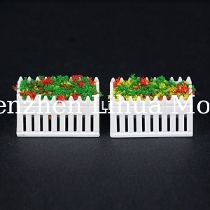 ABS flower bed 01A with flower----scale sculpture,plastic flower bed,model stuff,model materials
