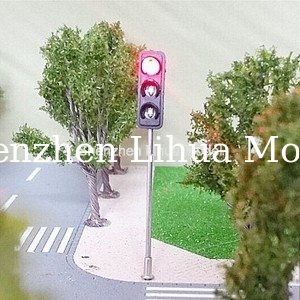 model 1:87 Mini Traffic Light,3 aspect signal metal lamp post,model three aspect signal lights,HO guage traffic lights