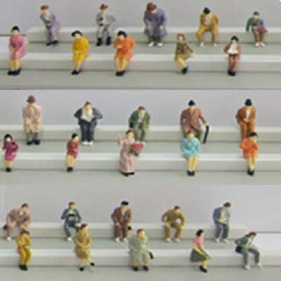 30-Piece HO Scale 1:87 People Figures – Painted, Multiple Poses For Model Train Layouts